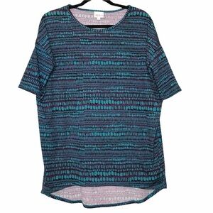 𝅺NEW - Lularoe Irma Teal & Purple High-Low Top - Size X-small (XS)